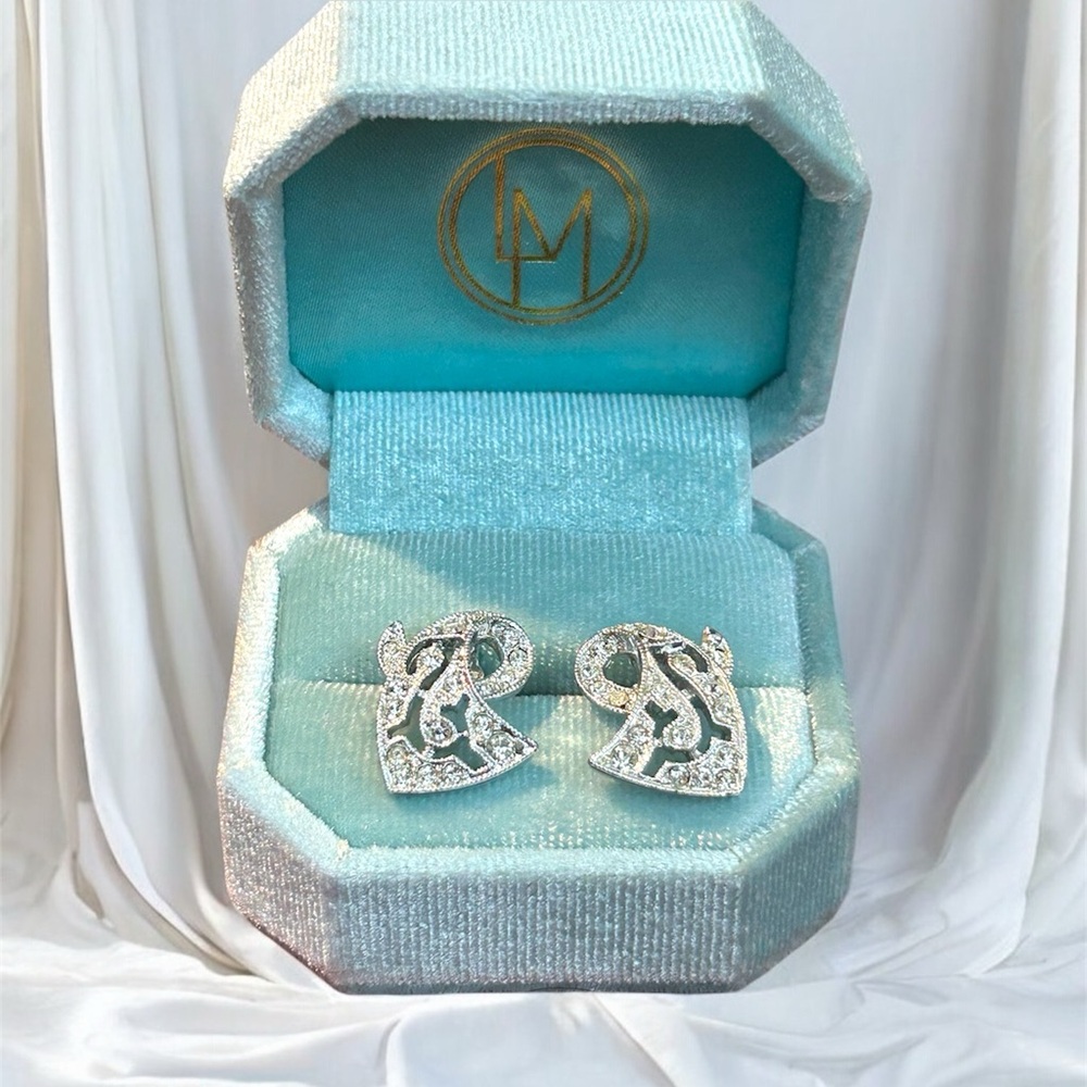 Vintage Emmons Diamond Clip On Earrings